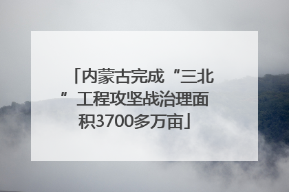 内蒙古完成“三北”工程攻坚战治理面积3700多万亩