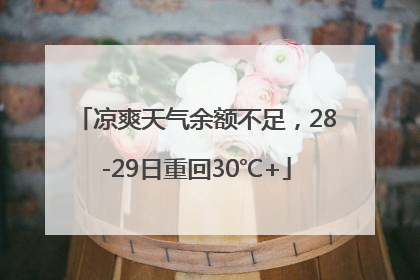 凉爽天气余额不足，28-29日重回30℃+