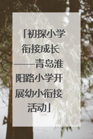初探小学 衔接成长——青岛淮阳路小学开展幼小衔接活动