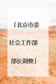 北京市委社会工作部部长调整