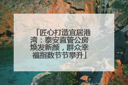 匠心打造宜居港湾：泰安直管公房焕发新颜，群众幸福指数节节攀升