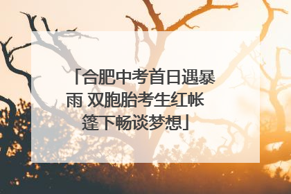 合肥中考首日遇暴雨 双胞胎考生红帐篷下畅谈梦想