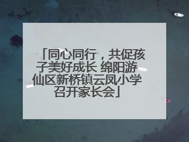 同心同行，共促孩子美好成长 绵阳游仙区新桥镇云凤小学召开家长会