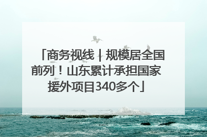商务视线｜规模居全国前列！山东累计承担国家援外项目340多个