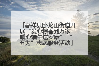 嘉祥县卧龙山街道开展“爱心粽香到万家 暖心端午送安康” “五为”志愿服务活动