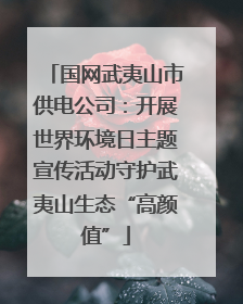 国网武夷山市供电公司：开展世界环境日主题宣传活动守护武夷山生态“高颜值”