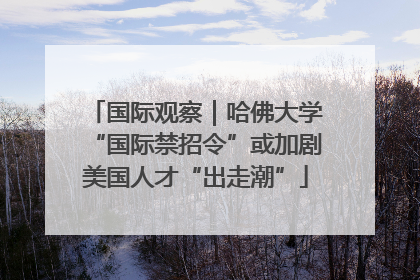 国际观察｜哈佛大学“国际禁招令”或加剧美国人才“出走潮”