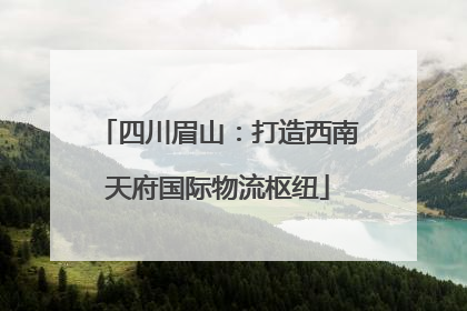 四川眉山：打造西南天府国际物流枢纽