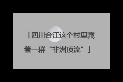 四川合江这个村里藏着一群“非洲顶流”