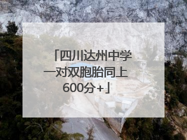 四川达州中学一对双胞胎同上600分+