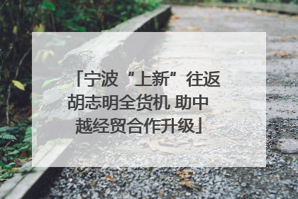 宁波“上新”往返胡志明全货机 助中越经贸合作升级