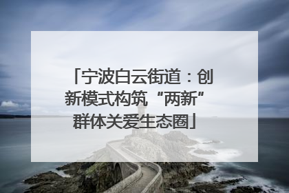 宁波白云街道：创新模式构筑“两新”群体关爱生态圈
