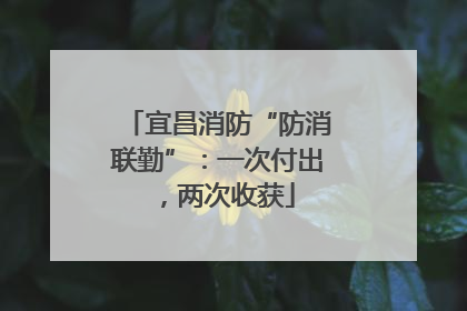 宜昌消防“防消联勤”：一次付出，两次收获