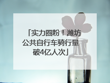 实力圈粉！潍坊公共自行车骑行量破4亿人次