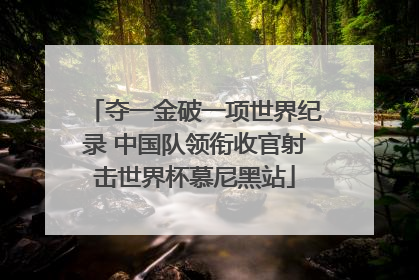 夺一金破一项世界纪录 中国队领衔收官射击世界杯慕尼黑站