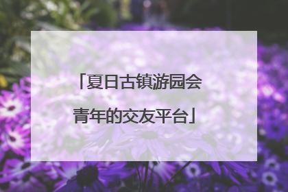 夏日古镇游园会 青年的交友平台