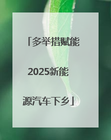 多举措赋能2025新能源汽车下乡
