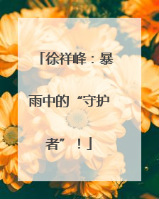 徐祥峰：暴雨中的“守护者”！