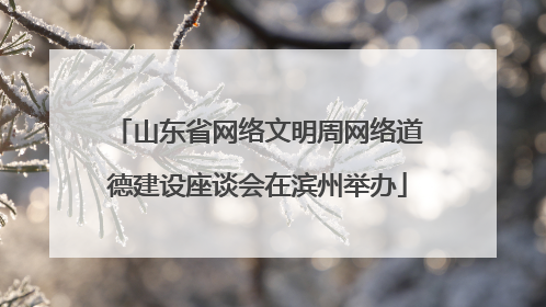 山东省网络文明周网络道德建设座谈会在滨州举办