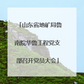 山东省地矿局鲁南院华鲁工程党支部召开党员大会