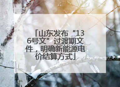 山东发布“136号文”过渡期文件，明确新能源电价结算方式