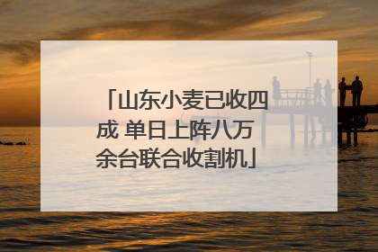 山东小麦已收四成 单日上阵八万余台联合收割机