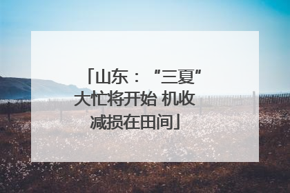 山东：“三夏”大忙将开始 机收减损在田间