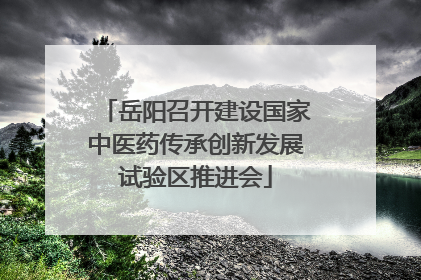 岳阳召开建设国家中医药传承创新发展试验区推进会