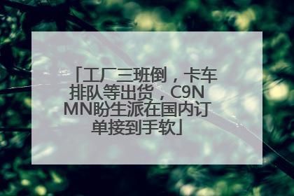 工厂三班倒，卡车排队等出货，C9NMN盼生派在国内订单接到手软
