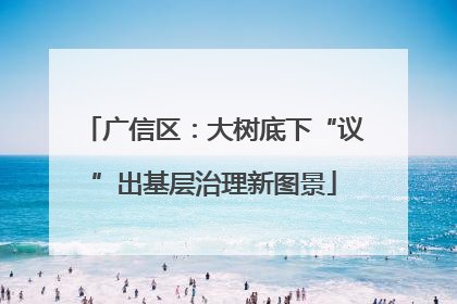 广信区：大树底下“议”出基层治理新图景