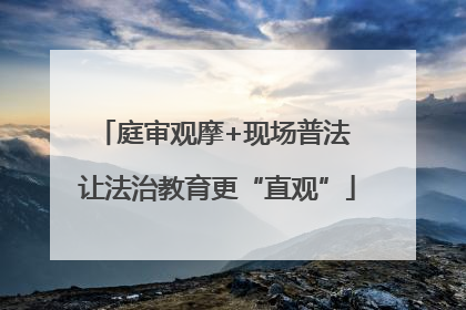 庭审观摩+现场普法 让法治教育更“直观”