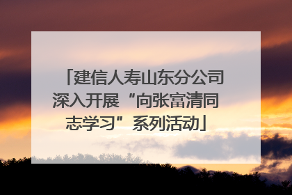 建信人寿山东分公司深入开展“向张富清同志学习”系列活动