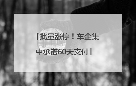 批量涨停！车企集中承诺60天支付