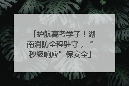 护航高考学子！湖南消防全程驻守，“秒级响应”保安全