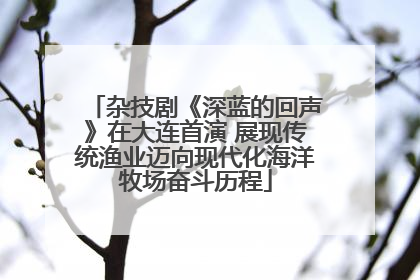 杂技剧《深蓝的回声》在大连首演 展现传统渔业迈向现代化海洋牧场奋斗历程