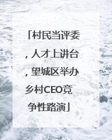 村民当评委，人才上讲台，望城区举办乡村CEO竞争性路演