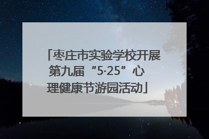 枣庄市实验学校开展第九届“5·25”心理健康节游园活动