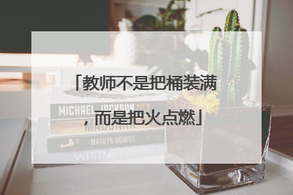 教师不是把桶装满，而是把火点燃