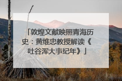 敦煌文献映照青海历史：黄维忠教授解读《吐谷浑大事纪年》