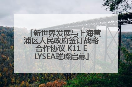 新世界发展与上海黄浦区人民政府签订战略合作协议 K11 ELYSEA璀璨启幕