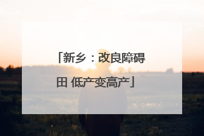 新乡：改良障碍田 低产变高产