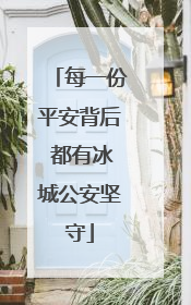 每一份平安背后 都有冰城公安坚守