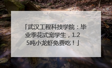 武汉工程科技学院：毕业季花式宠学生，1.25吨小龙虾免费吃！