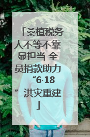 桑植税务人不等不靠显担当 全员捐款助力“6·18”洪灾重建