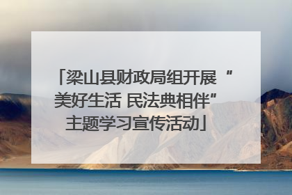 梁山县财政局组开展“美好生活 民法典相伴”主题学习宣传活动