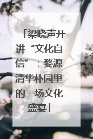 梁晓声开讲“文化自信”：婺源清华朴园里的一场文化盛宴