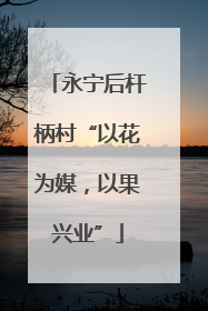 永宁后杆柄村“以花为媒，以果兴业”