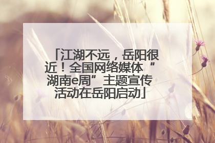 江湖不远，岳阳很近！全国网络媒体“湖南e周”主题宣传活动在岳阳启动