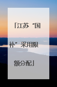 江苏“国补”采用限额分配