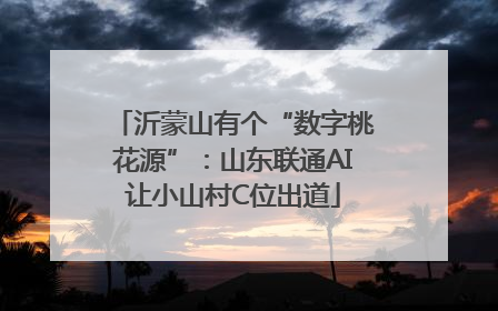 沂蒙山有个“数字桃花源”：山东联通AI让小山村C位出道